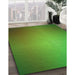 Machine Washable Transitional Seaweed Green Rug in a Family Room, wshpat783grn