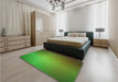 Patterned Seaweed Green Rug in a Bedroom, pat783grn