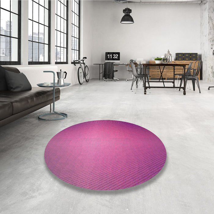 Round Patterned Neon Pink Rug in a Office, pat783pur