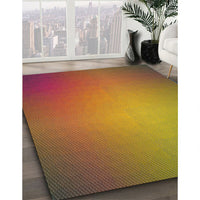 Patterned Orange Gold Modern Rug, pat783