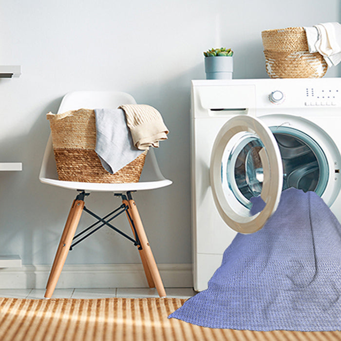 Machine Washable Transitional Jeans Blue Rug in a Washing Machine, wshpat784blu
