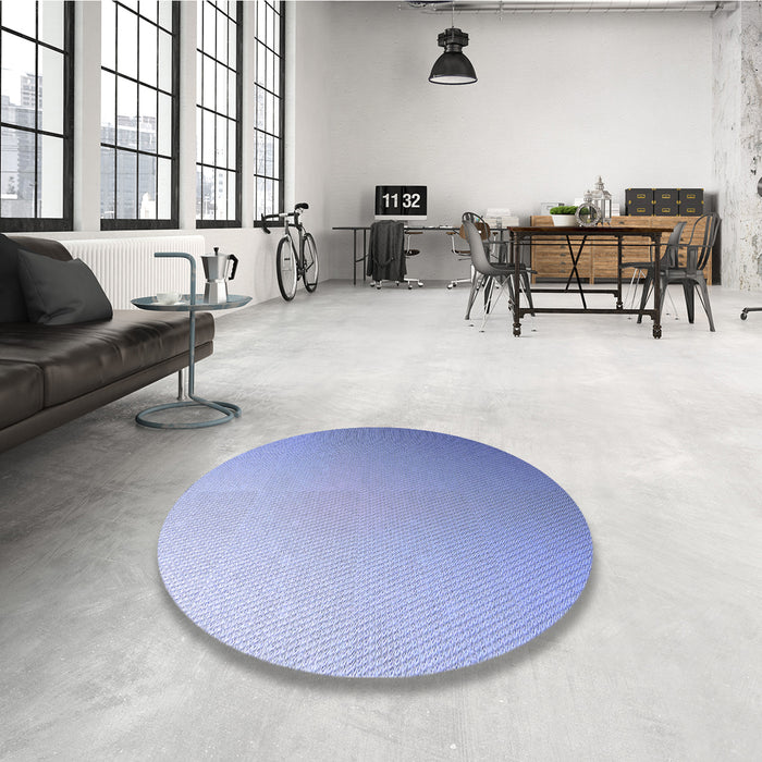 Round Patterned Jeans Blue Rug in a Office, pat784blu
