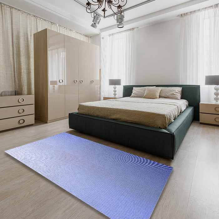 Patterned Jeans Blue Rug in a Bedroom, pat784blu