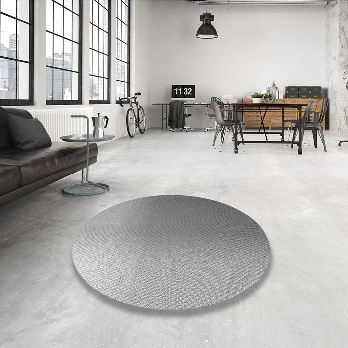 Round Patterned Cloud Gray Rug in a Office, pat784gry