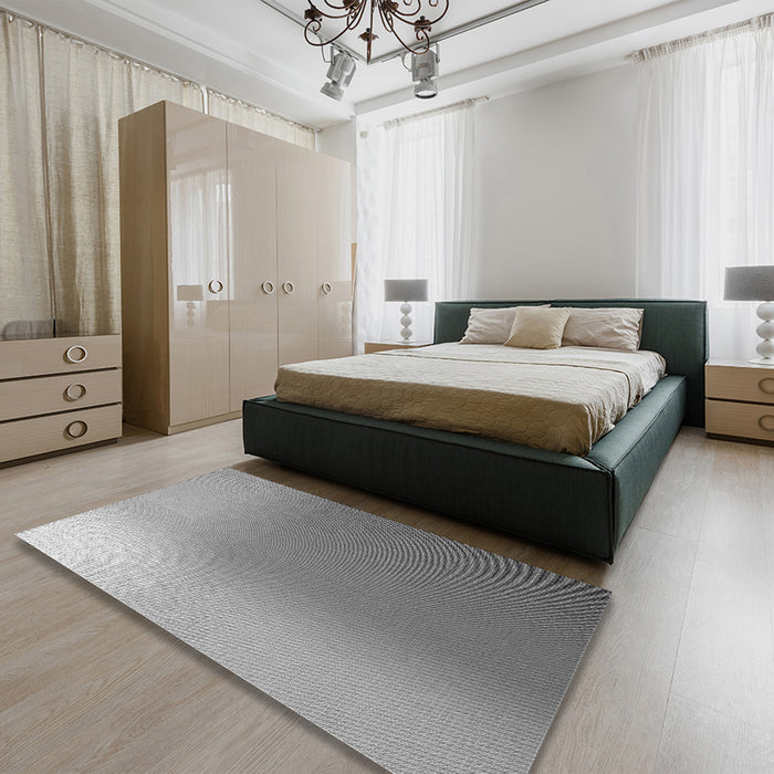 Patterned Cloud Gray Rug in a Bedroom, pat784gry