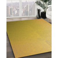 Patterned Saffron Yellow Rug, pat784org