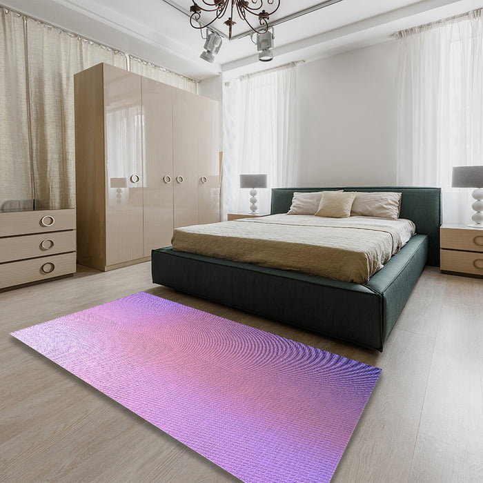 Patterned Violet Purple Rug in a Bedroom, pat784pur