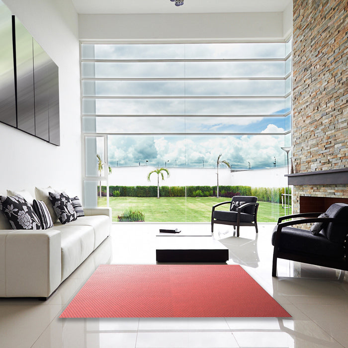 Machine Washable Transitional Light Coral Pink Rug in a Kitchen, wshpat784rd
