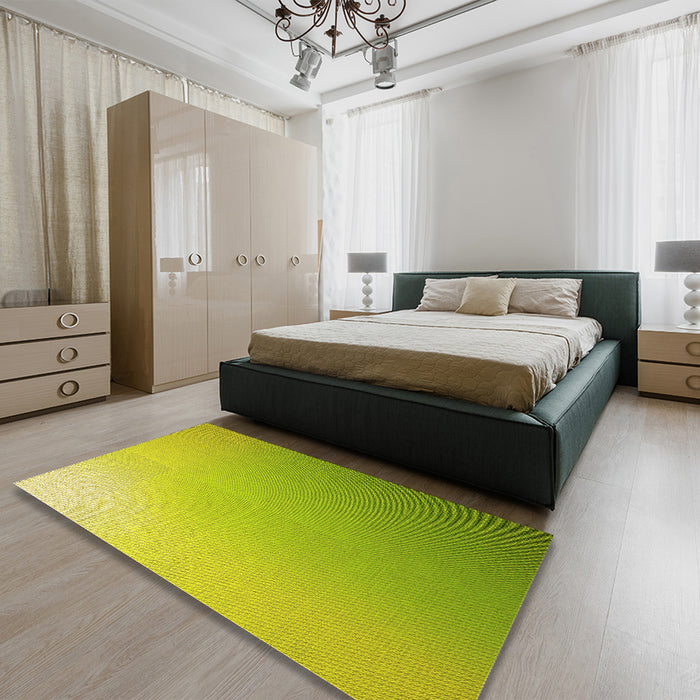 Patterned Pistachio Green Rug in a Bedroom, pat784yw