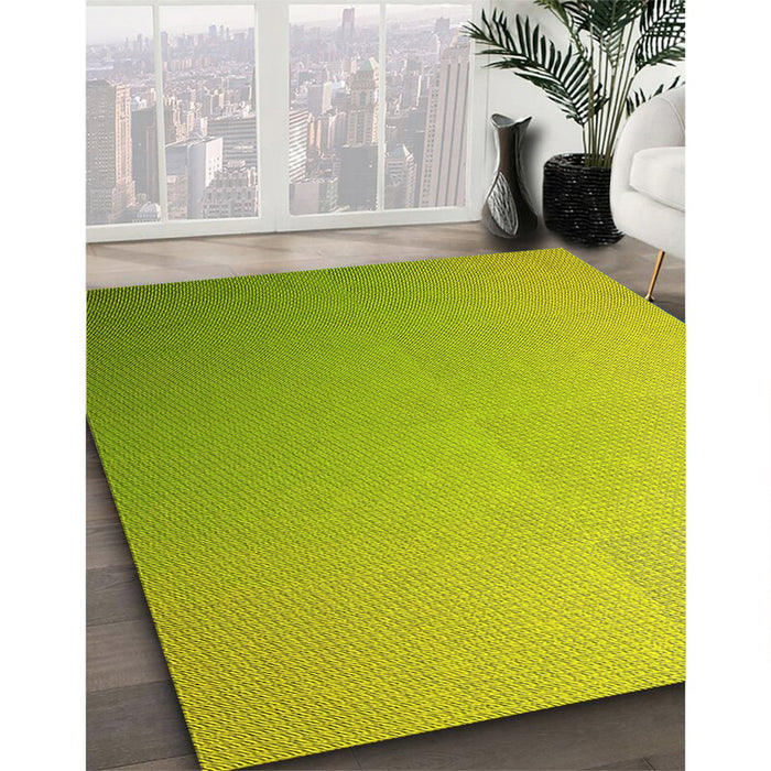 Patterned Pistachio Green Rug in Family Room, pat784yw