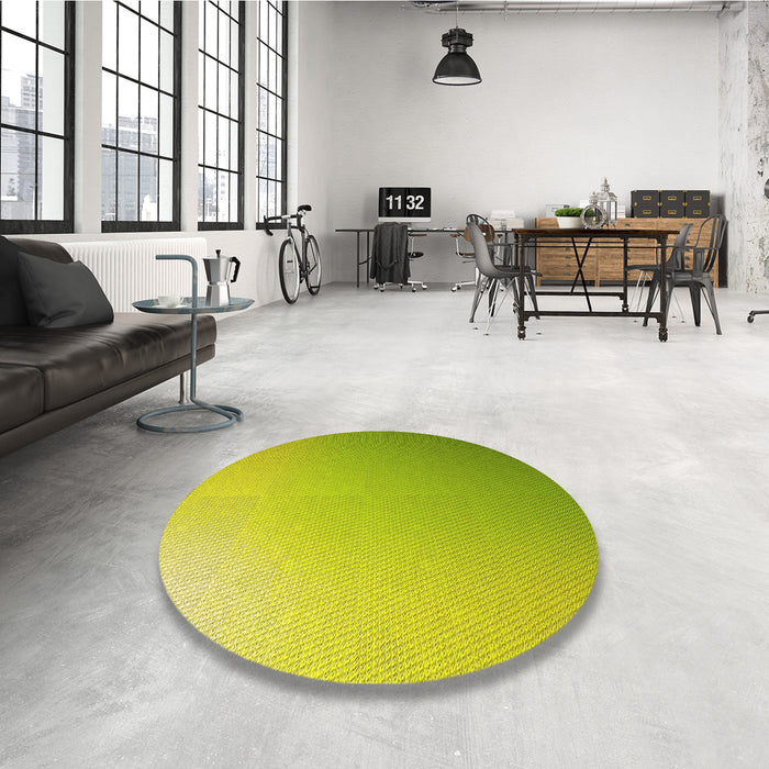 Round Patterned Pistachio Green Rug in a Office, pat784yw