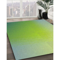 Patterned Green Modern Rug, pat784