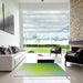 Square Patterned Green Modern Rug in a Living Room, pat784