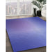 Machine Washable Transitional Light Slate Blue Rug in a Family Room, wshpat786blu