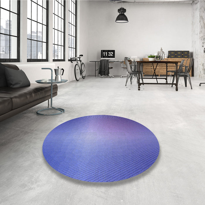 Round Patterned Light Slate Blue Rug in a Office, pat786blu