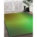 Machine Washable Transitional Seaweed Green Rug in a Family Room, wshpat786grn