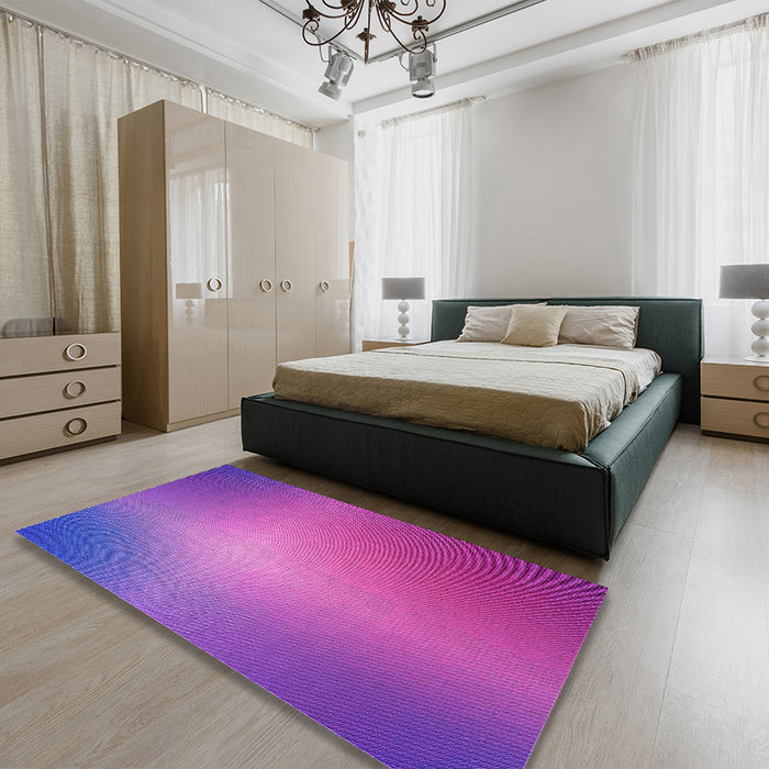 Patterned Purple Rug in a Bedroom, pat786pur