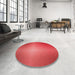 Round Patterned Red Rug in a Office, pat786rd
