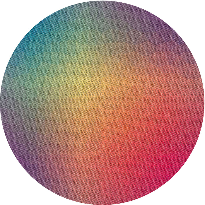 Sideview of Patterned Bright Maroon Red Novelty Rug, pat786