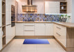 Patterned Sky Blue Rug in a Kitchen, pat787blu