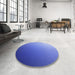 Round Patterned Sky Blue Rug in a Office, pat787blu