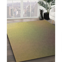 Patterned Metallic Gold Rug, pat787brn