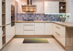 Patterned Metallic Gold Rug in a Kitchen, pat787brn