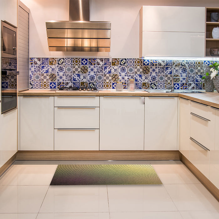 Patterned Metallic Gold Rug in a Kitchen, pat787brn