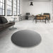 Round Patterned Dark Gray Rug in a Office, pat787gry