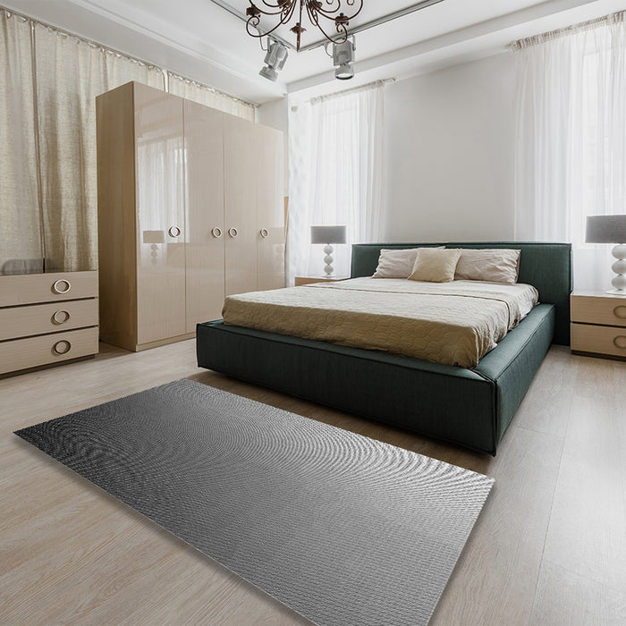 Patterned Dark Gray Rug in a Bedroom, pat787gry