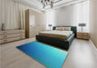 Patterned Blue Rug in a Bedroom, pat787lblu