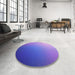 Round Patterned Purple Mimosa Purple Rug in a Office, pat787pur