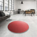 Round Patterned Red Rug in a Office, pat787rd