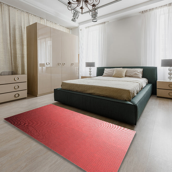 Patterned Red Rug in a Bedroom, pat787rd