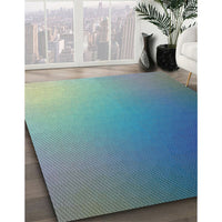 Patterned Blue Novelty Rug, pat787