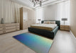 Machine Washable Transitional Blue Rug in a Bedroom, wshpat787