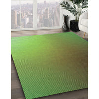 Patterned Antique Bronze Green Rug, pat788grn