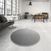 Round Patterned Smokey Gray Rug in a Office, pat788gry