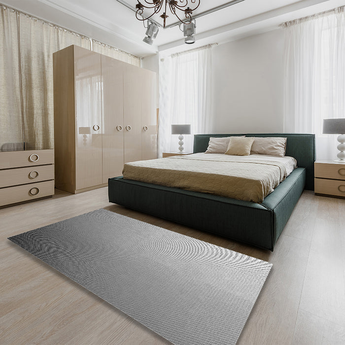 Patterned Smokey Gray Rug in a Bedroom, pat788gry