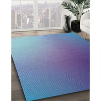 Patterned Crystal Blue Rug, pat788lblu