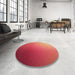 Round Patterned Orange Rug in a Office, pat788org