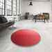 Round Patterned Red Rug in a Office, pat788rd