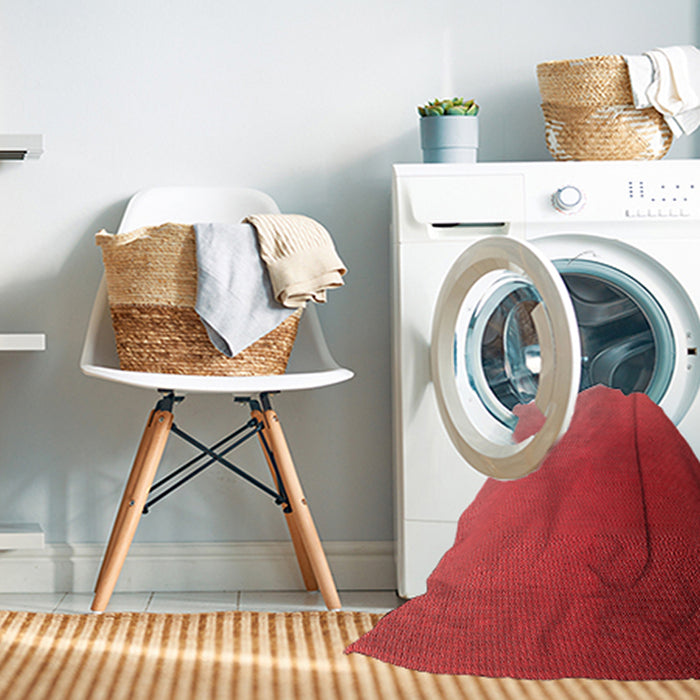 Machine Washable Transitional Red Rug in a Washing Machine, wshpat788rd