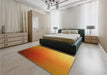 Patterned Neon Red Rug in a Bedroom, pat788yw