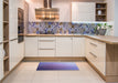 Patterned Amethyst Purple Rug in a Kitchen, pat789blu