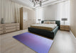 Patterned Amethyst Purple Rug in a Bedroom, pat789blu