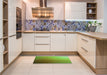 Patterned Green Rug in a Kitchen, pat789grn