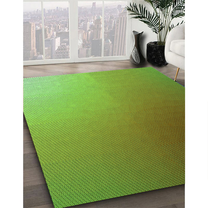Patterned Green Rug in Family Room, pat789grn