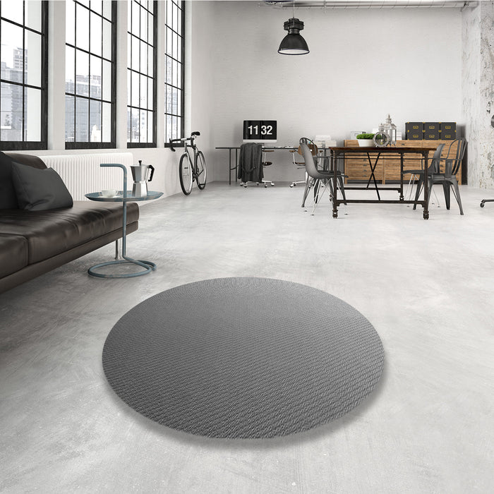 Round Patterned Ash Gray Rug in a Office, pat789gry
