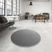 Round Patterned Ash Gray Rug in a Office, pat789gry